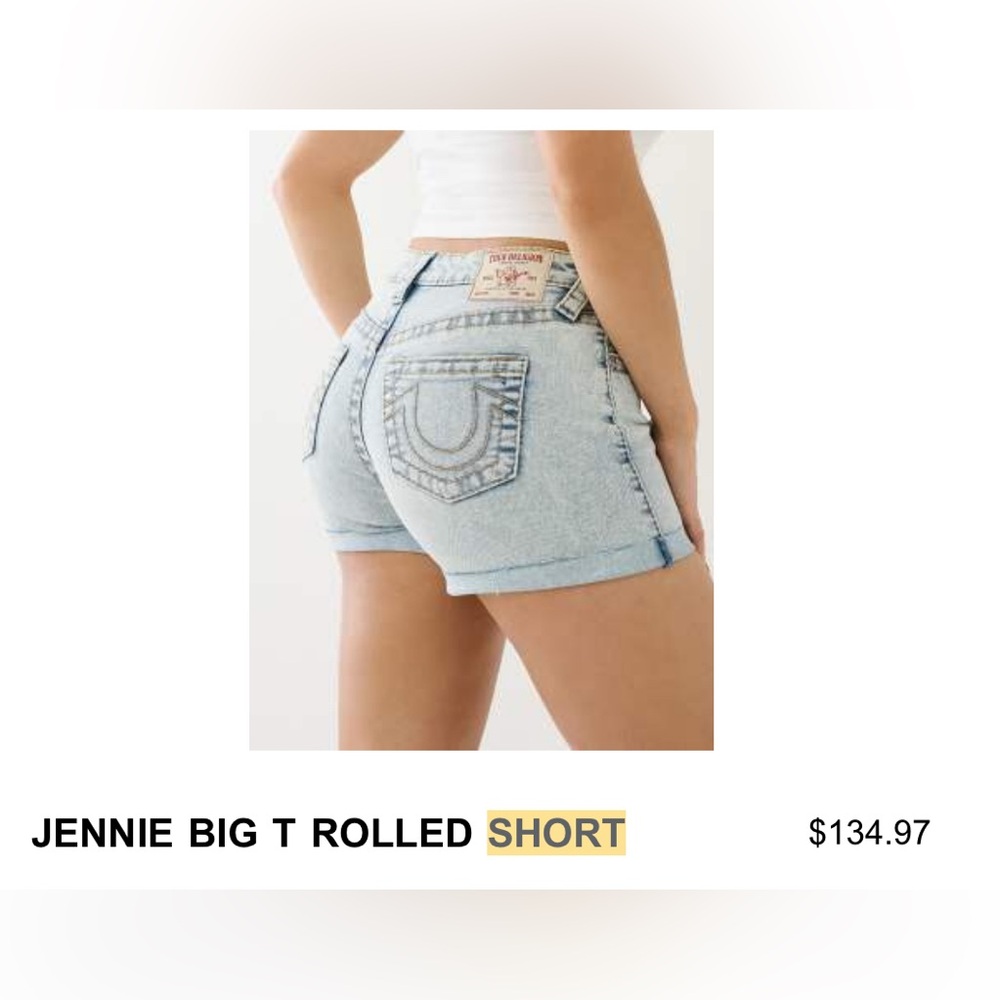 True Religion Light Blue Jean Shorts